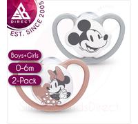 NUK Disney Space Soothers for Baby?Exercising Baby's Lips?0-6m?Rose?2Pk EXU