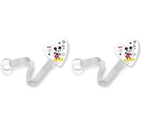NUK Dummy Clip & Band | for All Soothers | Resilient and Shatter-Proof | Disney Mickey Mouse (Pack of 2)