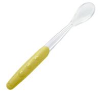 NUK Easy Learning 10255207 Baby Feeding Spoon Soft Silicone Extra-Long Non-Slip Handle BPA Pack of 2 Pistachio Colour