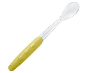 NUK Easy Learning 10255207 Baby Feeding Spoon Soft Silicone Extra-Long Non-Slip Handle BPA Pack of 2 Pistachio Colour