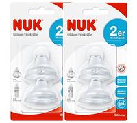 Nuk First Choice 10256442 Soft spout Made of Silicone, Leak-Proof, Combined with All Bottles, BPA Free, 6-18 Months, 2 Pieces, 2-Pack (2 x 2er Blister)