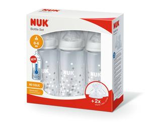 NUK First Choice 3X Bottle with extra 2 teat Bottle set Temp Control Bottle
