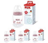 NUK First Choice Baby Bottle | 0+ Months | 150ml | Anti Colic Feeding Bottle | PP | Temperature Control Indicator | Koala | 1 Count (Pack of 4)