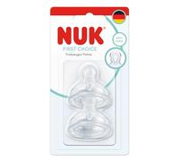 NUK First Choice Baby Bottle Teats | 6+ Months | Anti Colic Feeding Bottle Teats | Silicone | Flow Control | 2 Count