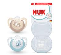 NUK First Choice Baby Dummies | 0-6 Months | Orthodontic Soothers | Soothes 99% of Babies** | Bear & Seahorse | 2 Count