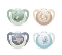 NUK First Choice Baby Dummies | 0-6 Months | Orthodontic Soothers | Soothes 99% of Babies** | Blue | 4 Count