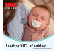 NUK First Choice Baby Dummy | 6-18 Months | Orthodontic Soothers | 95% Baby Acceptance** | Blue | 4 Count
