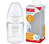 NUK Baby Bottle First Choice+ - Temperature Control, Silicone Nipple, Anti-Colic, 0-6m, 150 ml