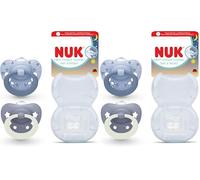 NUK First Choice Classic Night Baby Dummies | 6-18 Months | Orthodontic Soothers that Glow in the Dark | 95% Baby Acceptance** | Blue | 2 Count (Pack of 2)