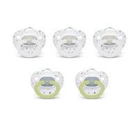 NUK First Choice Classic Orthodontic Baby Pacifier, 0-6 Months, 5-Pack | Orthodontic Nipple Supports Oral Development, Modeled After Mom's Nipple, Heart-Shaped Shield, BPA-Free, Dishwasher Safe