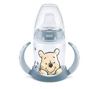 NUK First Choice+ Disney Winnie The Pooh Learning Bottle | 6-18 Months | Temperature Control Indicator | 150ml | Anti-Colic Valve | Leak-Proof Spout | Ergonomic Handles | BPA | Blue
