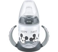 NUK First Choice+ Drinking Bottle | 6-18 Months | 150 ml | Anti-Colic Valve | Leak-Proof Drinking Spout | Ergonomic Handles | BPA-Free | Disney Mickey Mouse | Grey