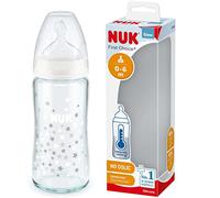 Nuk First Choice+ con Temperature Control Biberon Stelle Taglia M Vetro da 0 a 6 Mesi 240ml