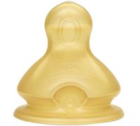 NUK First Choice Latex Teat, for a Natural Feeling When Drinking, Orthodontic Shape, Size 6 (0-6 Months) Pack of 2