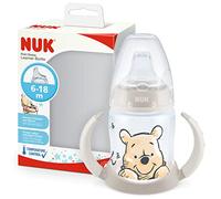 NUK First Choice Learner Cup Sippy Cup | 6-18 Months | Temperature Control | Leak-Proof Silicone Spout | Anti-Colic Vent | BPA-Free | 150ml | Disney Winnie the Pooh (Beige)