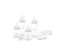 NUK First Choice Perfect Start Baby Bottles Set | 0-6 Months | 4 x Anti Colic Feeding Bottles (150ml, 300ml), 2 x Teats, 1 x First Choice Dummy, 1 x Bottle Brush | Heart | 8 Count