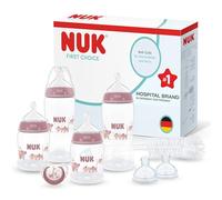 NUK First Choice Perfect Start Baby Bottles Set | 0-6 Months | 4 x Anti Colic Feeding Bottles (150ml, 300ml), 2 x Teats, 1 x First Choice Dummy, 1 x Bottle Brush | Koala | 8 Count