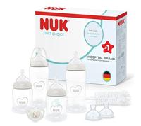 NUK First Choice Perfect Start Baby Bottles Set | 0-6 Months | 4 x Anti Colic Feeding Bottles (150ml, 300ml), 2 x Teats, 1 x First Choice Dummy, 1 x Bottle Brush | Heart | 8 Count