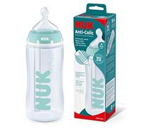 NUK First Choice+ Professional Anti-Colic Bottle | 0-6 Months | Temperature Control | 300ml | BPA Free | Silicone Teat | Blue