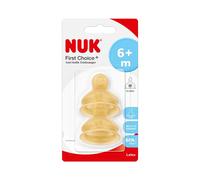 NUK First Choice+ Wide Latex Teats Medium Hole 6+ months