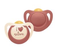 NUK for Nature Baby Latex Soother Red 0-6m - 2 Pcs
