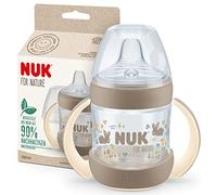 NUK for Nature Sippy Cup | 6-18 Months | 150 ml | Handles & Breast-Like Sustainable Silicone Spout | Leak-Proof | Anti-Colic | Temperature Control | BPA-Free | Beige
