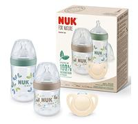 NUK for Nature Start Baby Bottle & Dummy Set, 0-6 Months, 100% Natural Raw Materials, 2 x Bottles (150 ml & 260 ml), 2 x Silicone Soothers, BPA-Free, 4 Count