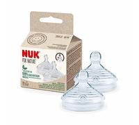 NUK For Nature Teat S, 2 Units, Silicone, Slow Flow, Bottle Nipple
