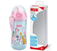 NUK Kiddy Cup Toddler Cup | 12+ Months | 300 ml | Leak-Proof Toughened Spout | Clip & Protective Cap | BPA-Free | Pink
