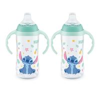NUK Learner Cup, 10 Oz, Pack of 2, Disney's Stitch - Soft Spout, Easy-Grip Handles, BPA Free, Spill Proof Transition Sippy Cup