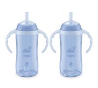 NUK Learner Straw Cup, 10 oz, 2-Pack - Toddler Cup with Soft Straw for Easy Drinking, 6 Months and Up