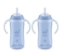 NUK Learner Straw Cup, 10 oz, 2-Pack - Toddler Cup with Soft Straw for Easy Drinking, 6 Months and Up