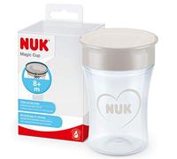 NUK Magic Cup Sippy Cup | 360° Anti-Spill Rim | 8+ Months | Leak-Proof and BPA-Free | 230 ml | Hearts (Neutral)