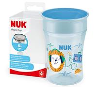 NUK Magic Cup Sippy Cup | 360° Anti-Spill Rim | 8+ Months | Leak-Proof & BPA-Free | 230 ml | Blue Hedgehog