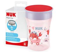 NUK Magic Cup Sippy Cup | 360° Anti-Spill Rim | 8+ Months | Leak-Proof & BPA-Free | 230 ml | Red Crab