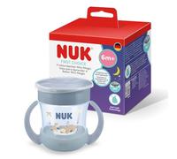 NUK Mini Magic Cup Night Sippy Cup | 6+ Months | 160ml | 360° Anti-Spill Rim | Toddler Bottle with Anti-Slip Handles | Glow in the Dark | Hippo | 1 Count