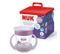 NUK Mini Magic Cup Night Sippy Cup | 6+ Months | 160ml | 360° Anti-Spill Rim | Toddler Bottle with Anti-Slip Handles | Glow in the Dark | Bear | 1 Count