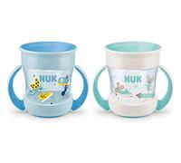 NUK Mini Magic Cup Sippy Cup , 360° Anti-Spill Rim , 6+ Months , Easy Grip Handles , BPA-Free , 160 ml , Blue & Turquoise , 2 Count