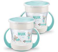 NUK Mini Magic Cup Sippy Cup | 360° Anti-Spill Rim | 6+ Months | Easy Grip Handles | BPA-Free | 160 ml | Neutral | 2 Count