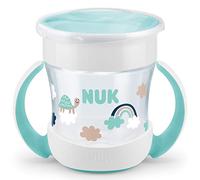 NUK Mini Magic Cup Sippy Cup | 360° Anti-Spill Rim | 6+ Months | Easy Grip Handles | BPA-Free | 160 ml | Turtle (Clear) | 1 Count