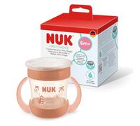 NUK Mini Magic Cup Sippy Cup | 6+ Months | 160ml | 360° Anti-Spill Rim | Toddler Bottle with Anti-Slip Handles | Red Monkey | 1 Count