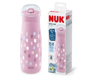 NUK Mini-Me Flip Toddler Cup with Straw | 12+ Months | 450 ml | 450ml, Pink