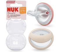 MommyFeel Baby Dummy | 0-9 Months | Breastfeeding Friendly Soothers | BPA-Free Silicone | Blush & Sandstone | 2 Count