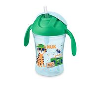NUK Motion Cup Learning Cup | 230 ml | Leak-Proof, Soft Straw | Ergonomically Shaped Handles | 8+ Months | BPA Free | Green