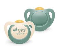 NUK Nature Baby Dummy 6-18 Months Green 2pk