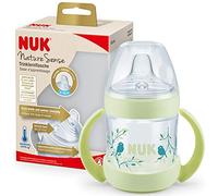 NUK Nature Sense Learn-to-Drink Bottle | 6-18 Months | Temperature Control Indicator | 150ml | Anti-Colic Valve | Leak Proof Silicone Spout | BPA | Green