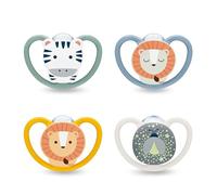 NUK Perfect Match Air Baby Dummies | 18-36 Months | Orthodontic Soothers That Promote Air Flow & Prevent Drool Rash | 95% Baby Acceptance** | Assorted | 4 Count