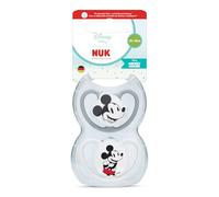 NUK Perfect Match Air Baby Dummies | 18-36 Months | Orthodontic Soothers that Promote Air Flow & Prevent Drool Rash | 95% Baby Acceptance** | Mickey Mouse | 2 Count