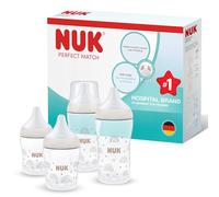 NUK Perfect Match Baby Bottle | 0+ Months | 150ml & 260ml | Anti Colic Feeding Bottle | PP | Temperature Control Indicator | Rainbow | 1 Count