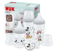 NUK Perfect Match Baby Bottles Set | 0-6+ Months | Adapts to Baby's Palate | 3 x Anti Colic Baby Bottles & Space Soother | BPA-Free | Disney Mickey Mouse | 4 Count